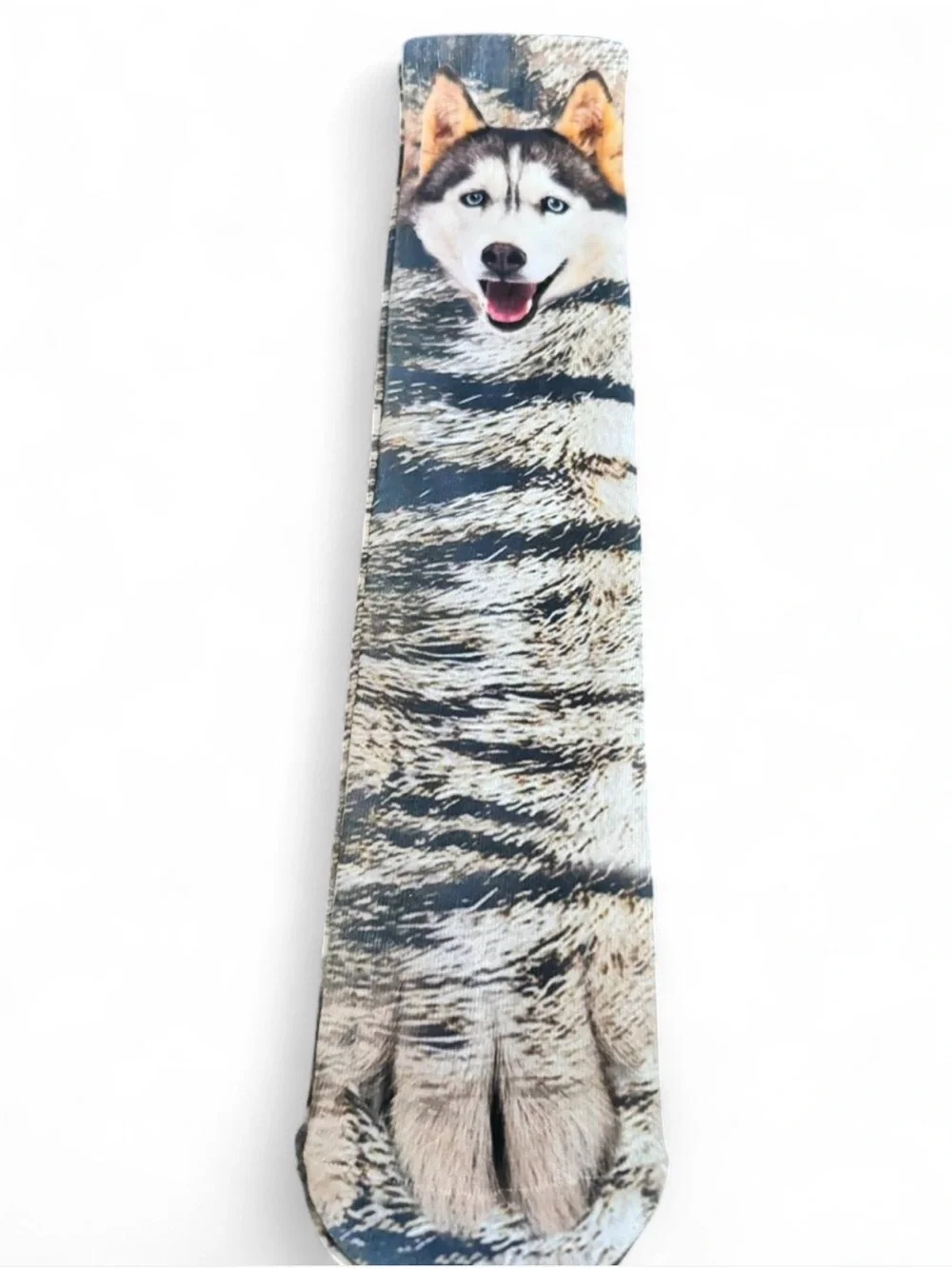 Siberian Husky Graphic Crew Socks - Blue Gray